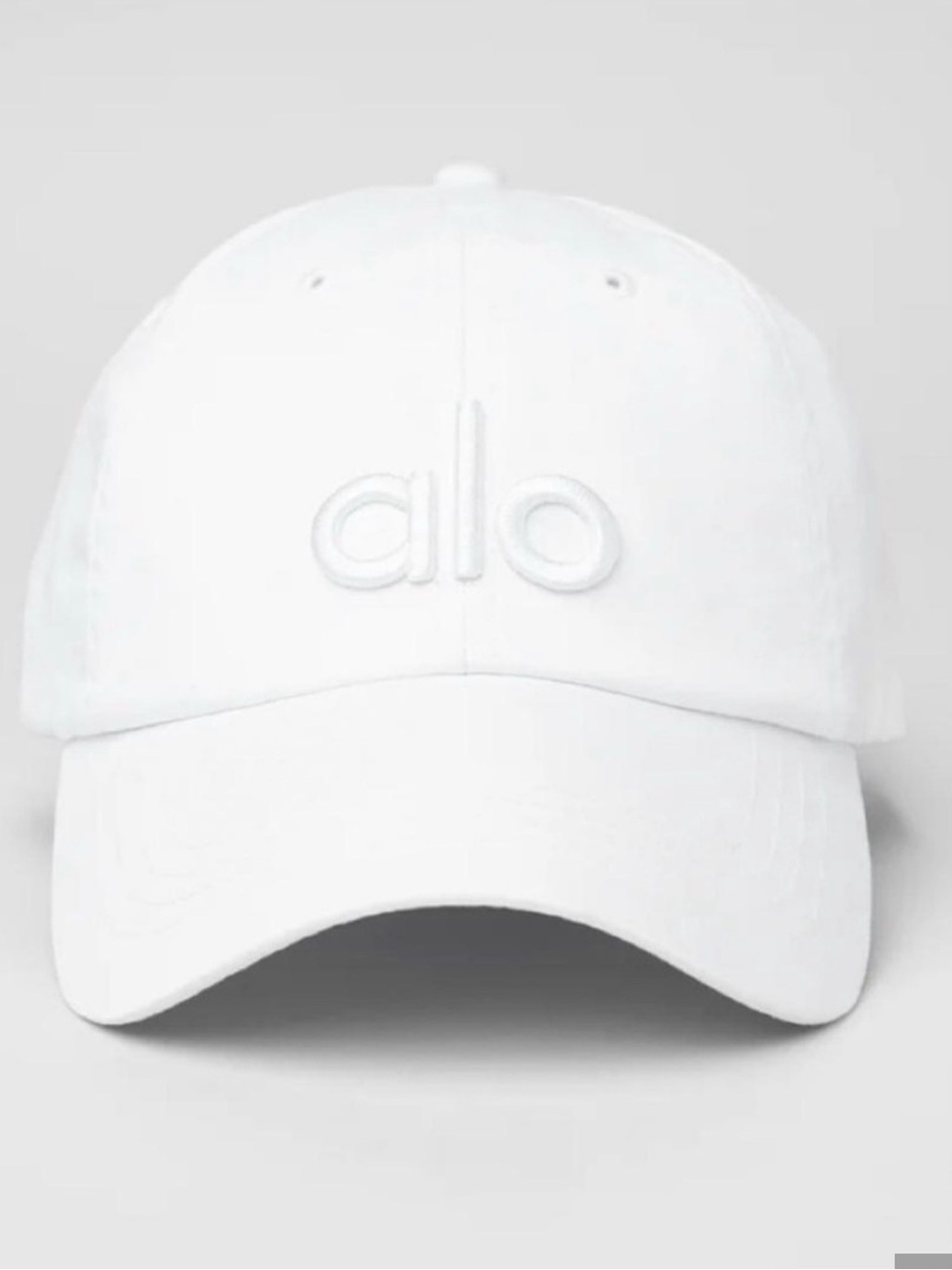 ALO Yoga White Embroidered Logo Cap